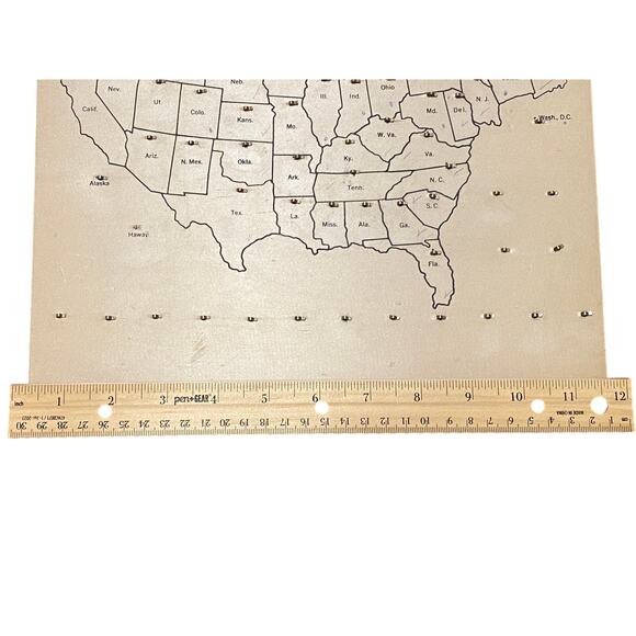 Rare Vintage Wells Sterling Silver State Charms Display Board Picture Frame - Picture 7 of 8